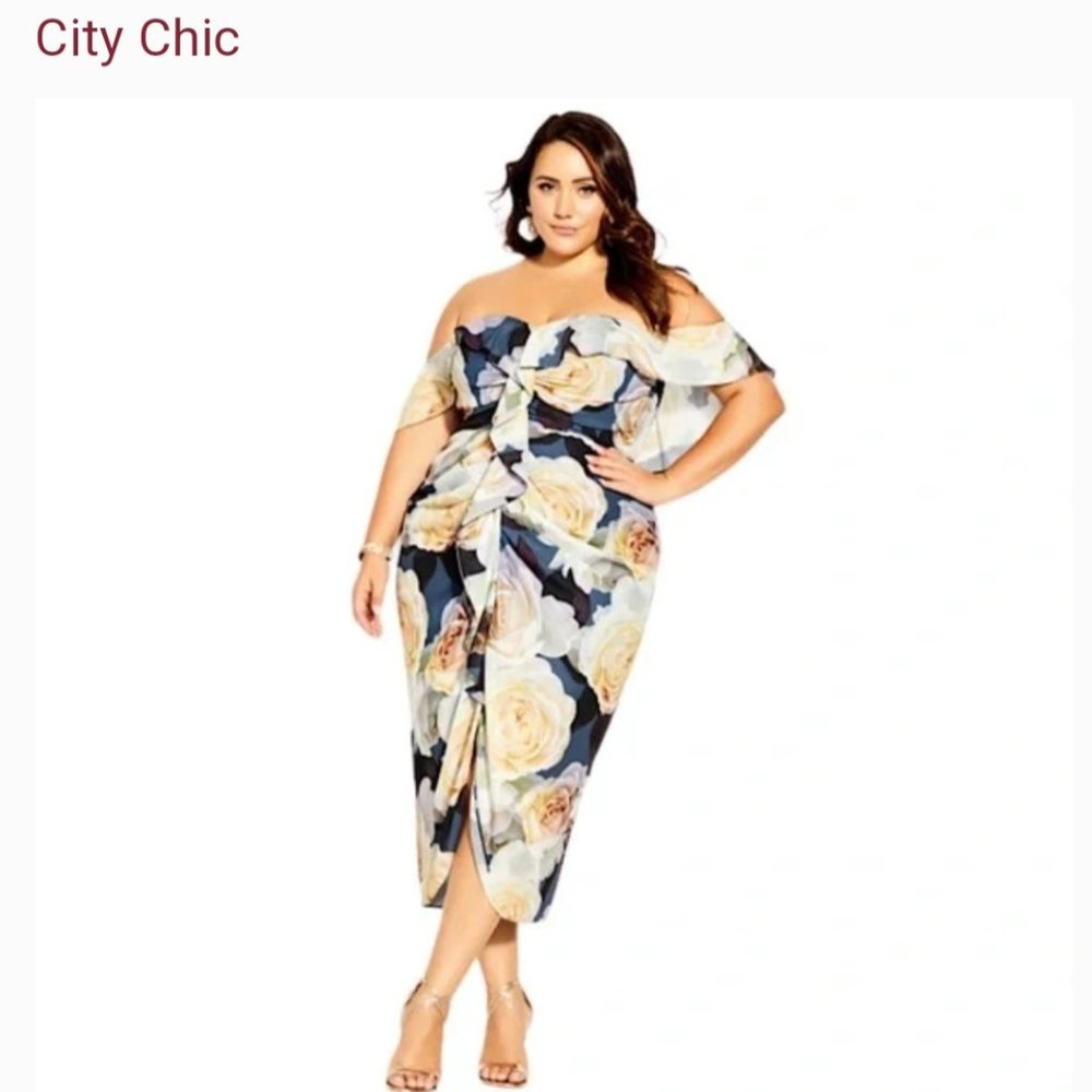 City Chic Vavavoom Navy Floral NWT size 12